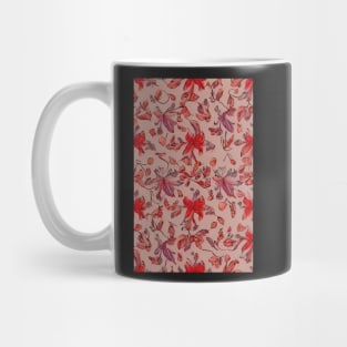 Watercolor Pink Aesthetic Floral Pattern with Orange and Pink Blossoms Mug